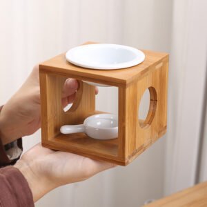 Ceramic Aroma Oil Bamboo Candle Holder