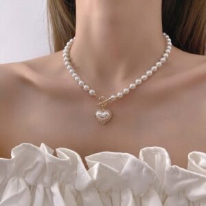 Super Fairy Temperament  Pearl Love Necklace