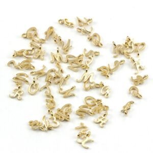 52Pcs Random Mixed Shape Ancient Letters Charms Gold 26 Letter Pendants For Diy Necklace Keychain Jewelry Gifts Making Tools